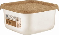 Контейнер для продуктов Sugar&Spice коллекция Wood, система идентификации крышек, гибкая крышка, 0,4л, квадратный, 105х105х55 (SE167910)